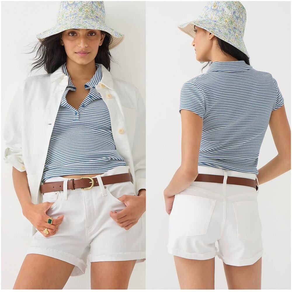 J. Crew Denim 4" Cut-Off Shorts in White